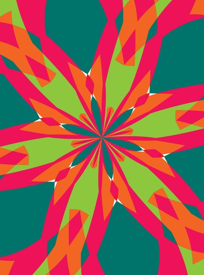blomster #21,2019,(blandet media) av Alex Caminker