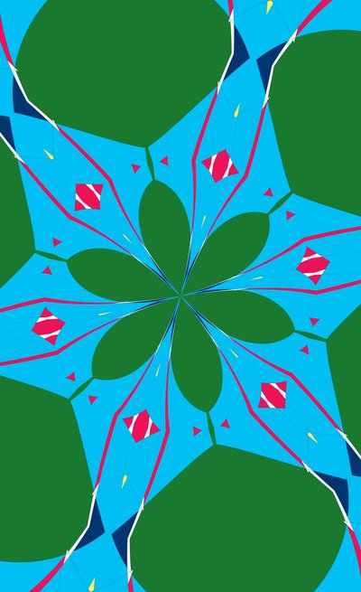 blomster #23,2019,(blandet media) av Alex Caminker