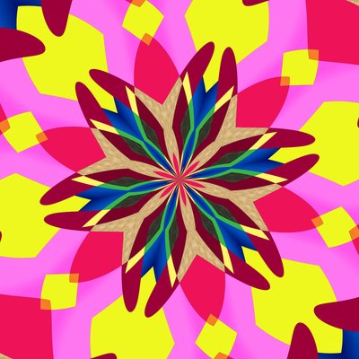 hageblomst, 2019, (blandet media) av Alex Caminker
