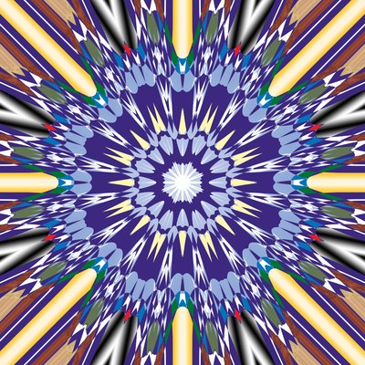 mandala, 2019, (blandet media) av Alex Caminker