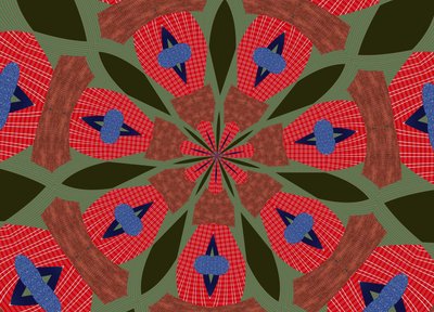 ornament #41,2019,(blandet media) av Alex Caminker