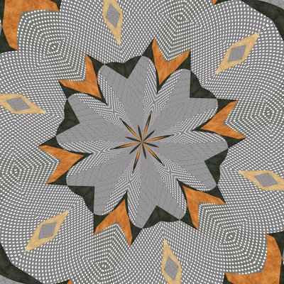 ornament #70,2019,(blandet media) av Alex Caminker