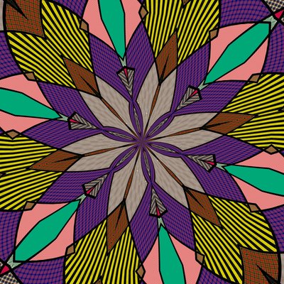 ornamenter #117,(blandet media) av Alex Caminker