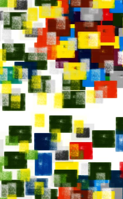 himmel og jord, 2019, (blandet media) av Alex Caminker