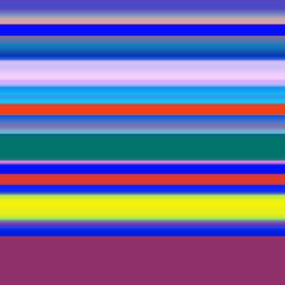 stripes-strings multicolor, 2019, (blandet media) av Alex Caminker