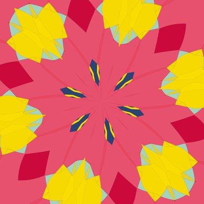 symmetri #44,2019,(blandet media) av Alex Caminker