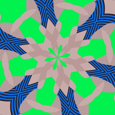 symmetri #51,2019,(blandet media) av Alex Caminker