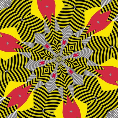symmetri #5,2019,(blandet media) av Alex Caminker