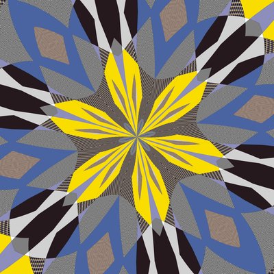 symmetri #55,2019,(blandet media) av Alex Caminker