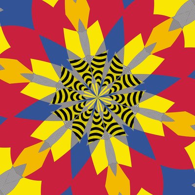 symmetri #6,2019,(blandet media) av Alex Caminker