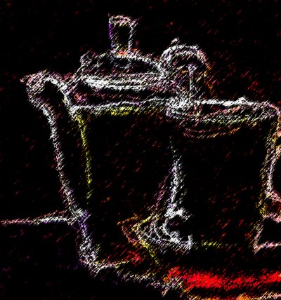 teatime, 2020, (blandet media) av Alex Caminker