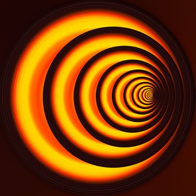 underjordisk sti (oransje), 2019, (blandet media) av Alex Caminker