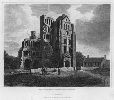 Rester av Kelso Abbey Church (gravering) av Alexander (after) Nasmyth