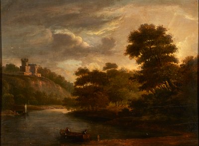 Elvelandskap (olje på panel) av Alexander (follower of) Nasmyth
