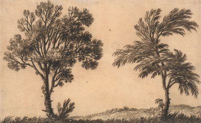 Studie av Two Willows av Alexander Cozens