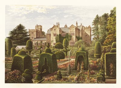 Levens Hall., Cumbria, England. ,1880 (gravering) av Alexander Francis (after) Lydon