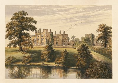 Ripley Castle, Yorkshire, England. ,1880 (gravering) av Alexander Francis (after) Lydon