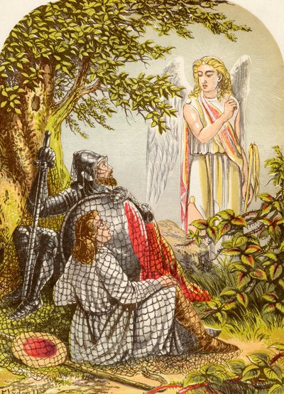 Christian and Hopeful Catught in the Net, fra The Pilgrims Progress av John Bunyan, utgitt ca. 1880 av Alexander Francis Lydon