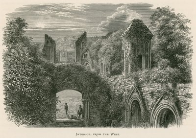 Glastonbury Abbey, interiør, fra vest av Alexander Francis Lydon