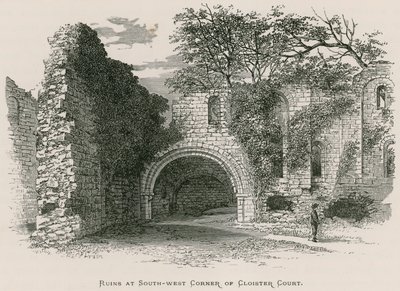 Kirkstall Abbey, ruinene ved det sørvestlige hjørnet av Cloister Court av Alexander Francis Lydon