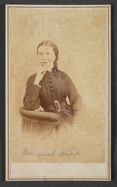 Carte-de-visit-portrett av Margaret Alsop, ca. 1865. av Alexander Gardner