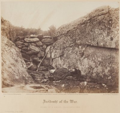 Home of a Rebel Sharpshooter, Gettysburg, July av Alexander Gardner
