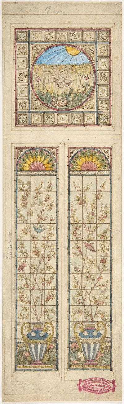 Design for et glassmaleri, 1866-92. av Alexander Gibbs