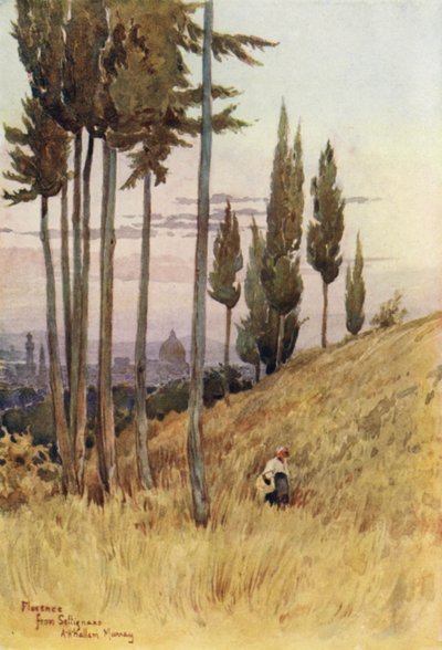 Firenze fra Poggio Gherardo (farge litho) av Alexander Henry Hallam Murray