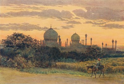 Solnedgang bak Ibrahim Roza, Bijapur, c1880 1905. av Alexander Henry Hallam Murray