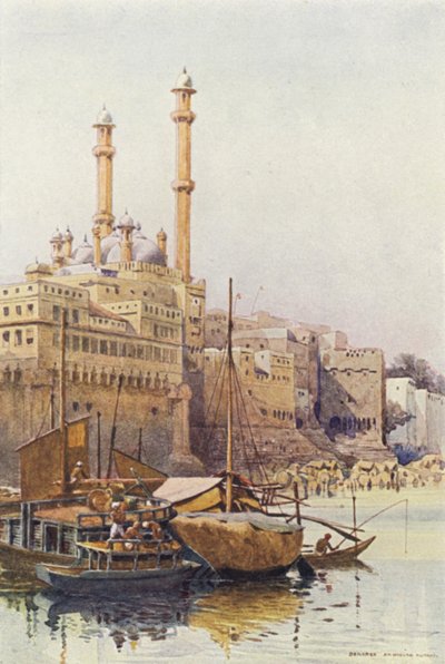 Ghats nedenfor Aurangzebs-moskeen, Benares av Alexander Henry Hallam Murray