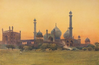 The Jumma Musjid, Delhi - Ved solnedgang, c1880 1905. av Alexander Henry Hallam Murray