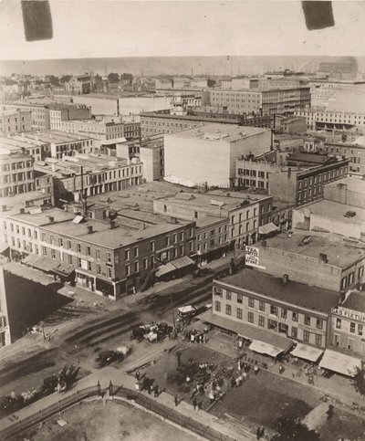 Utsikt nordøst fra kuppelen til tinghuset i Chicago, 1858 av Alexander Hesler