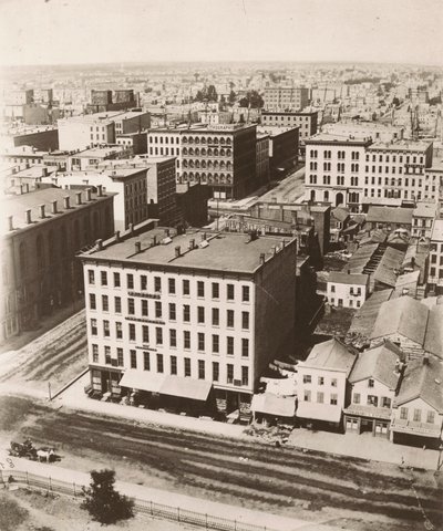 Utsikt nordnordvest fra kuppelen til tinghuset i Chicago, 1858 av Alexander Hesler