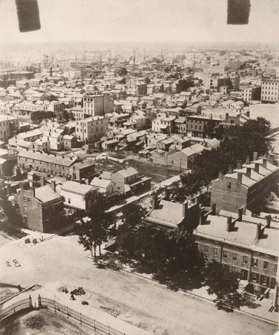 Utsikt sørvest fra kuppelen til tinghuset i Chicago, 1858 av Alexander Hesler