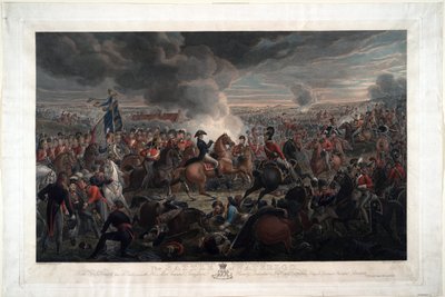 Slaget ved Waterloo - Sauerweid, Alexander Ivanovich (1783-1844) - 1819 - Etsning, akvarell - 61,6x91,3 - Privat samling av Alexander Ivanovich Sauerweid