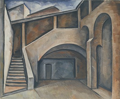 Gårdsplassen, 1913 av Alexander Kanoldt