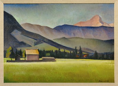 Daniel-toppen i Zugspitz-fjellene, Bayern (maleri på papp) av Alexander Kanoldt