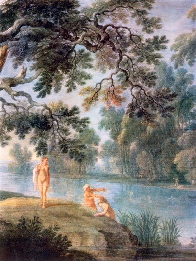 Nymfebading, detalj, c1620-1652 av Alexander Keirincx