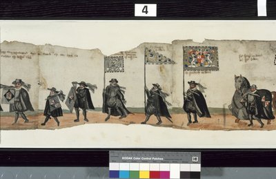 Detalj fra The Huntly Funeral Procession, sies å ha blitt brukt til obsequies av George 1st, Marquess of Huntly av Alexander Kincaid