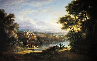 Klassisk landskap (olje på lerret) av Alexander Nasmyth