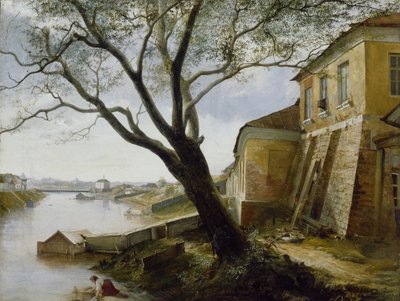 Over Yauza-elven i Moskva, 1860 av Alexander Pavlovich Popov