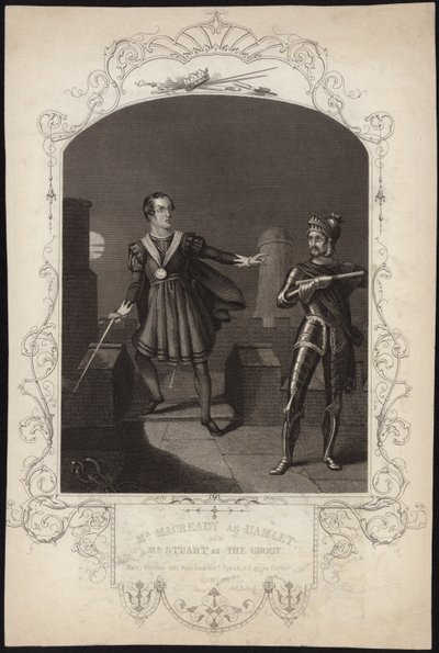 Mr Macready som Hamlet og Mr Stuart som The Ghost av Alexander Reid
