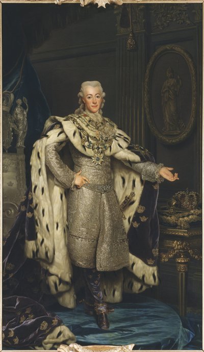 Gustave III de Suede - Portrett av kong Gustav III av Sverige (1746-1792), av Roslin, Alexander (1718-1793). Olje på lerret av Alexander Roslin