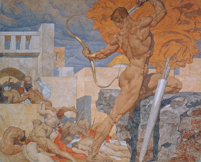 Apollo sender ut pestpilene av Alexander Rothaug
