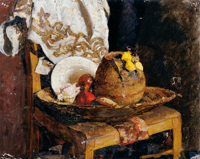 Stilleben med kanne og frukt av Alexander Rothaug