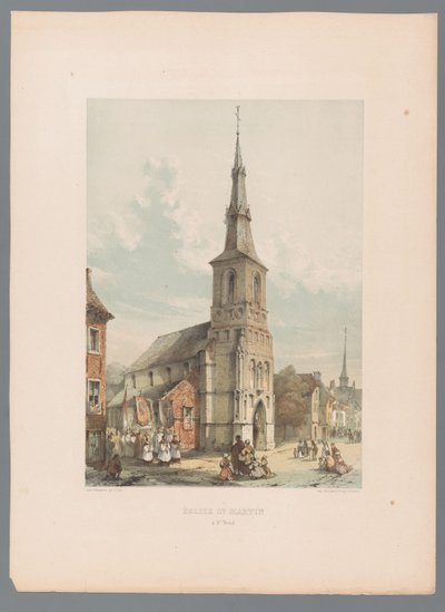 Utsikt over Saint Martin-kirken i Sint-Truiden St. Martin à St. Trond kirke (tittel på objekt) av Alexander Schaepkens
