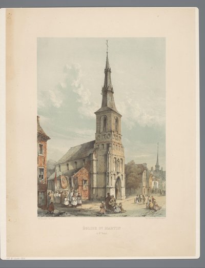 Sint-Maartenkerk og Sint-Truiden St. Martins kirke i St. Trond (tittel på objekt) Gamle monumenter for arkitektur fra det ellevte århundre til det trettende århundre i Limburgs (serietittel) av Alexander Schaepkens