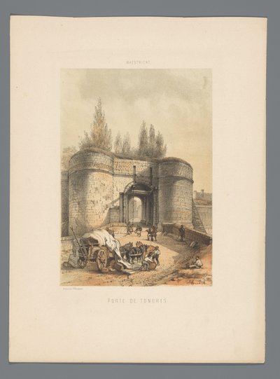 Tongerse Gate i Maastricht Porte de Tongres (tittel på objekt) Monuments de Maastricht (serietittel) av Alexander Schaepkens