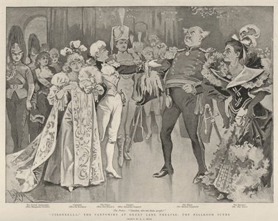 Askepott, Pantomime på Drury Lane Theatre, Ballroom Scene av Alexander Stuart Boyd