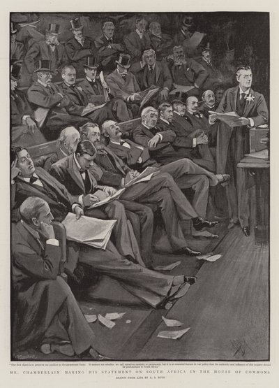 Herr Chamberlain avgir sin uttalelse om Sør-Afrika i Underhuset av Alexander Stuart Boyd